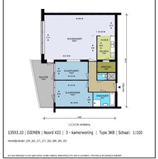 Appartement in Diemen met 3 kamers