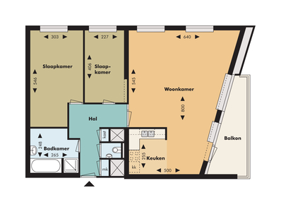 Appartement in Rotterdam met 2 kamers