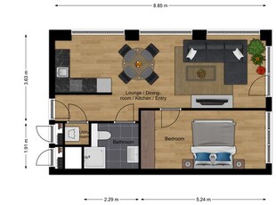 Huur 1 slaapkamer appartement van 48 m² in Amsterdam