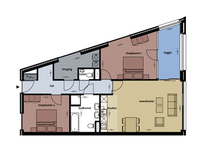 Appartement in Amsterdam met 2 kamers